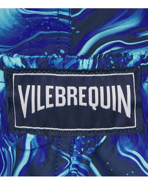 Vilebrequin Blue Marble Print Moorea Swim Shorts for men