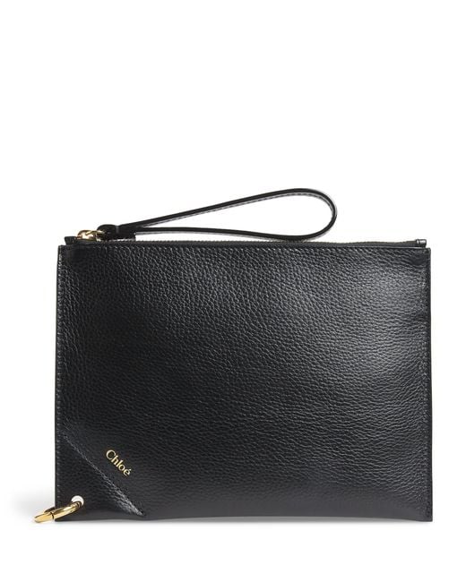 Chloé Black Leather Spin Pouch