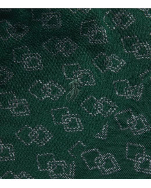Ralph Lauren Green Geometric Jacquard Sweater for men