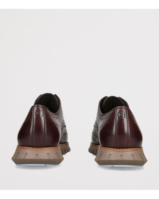 Cole Haan Brown Leather Zerøgrand Remastered Wingtip Oxford Shoes for men