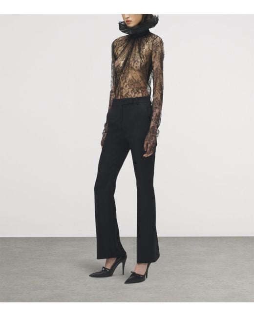 Alexander McQueen Black Wool Flared Trousers