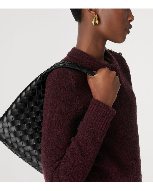 Bottega Veneta Black Small Leather Campana Shoulder Bag
