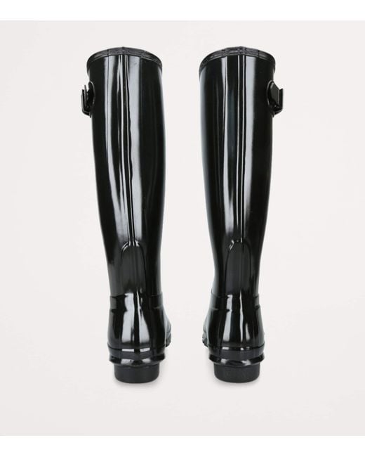 Hunter Black Original Tall Gloss Wellington Boots