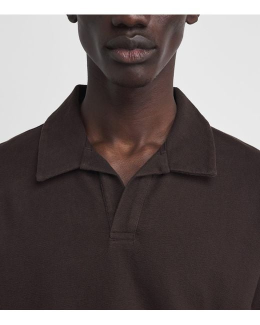 Wax London Black Organic Cotton Atwood Polo Shirt for men