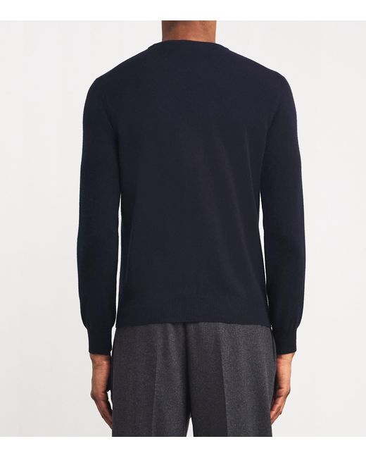 Colombo Blue Kid Cashmere Sweater for men