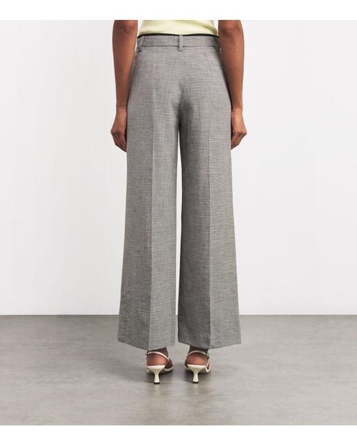 Maje Gray Wide-Leg Tailored Trousers