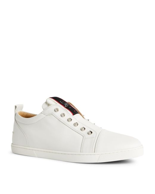Christian Louboutin White F.A.V Fique A Vontade Calfskin Sneakers for men
