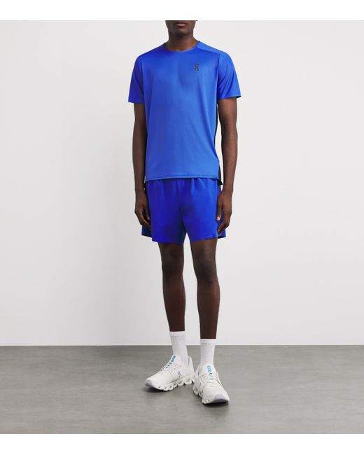 On Shoes Blue 5" Performance Shorts for men