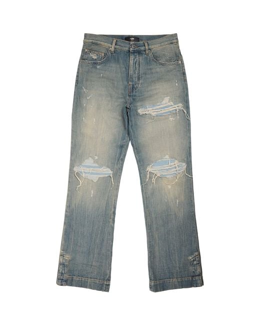 Amiri Gray Ripped Repair Mx1 Straight Jeans for men