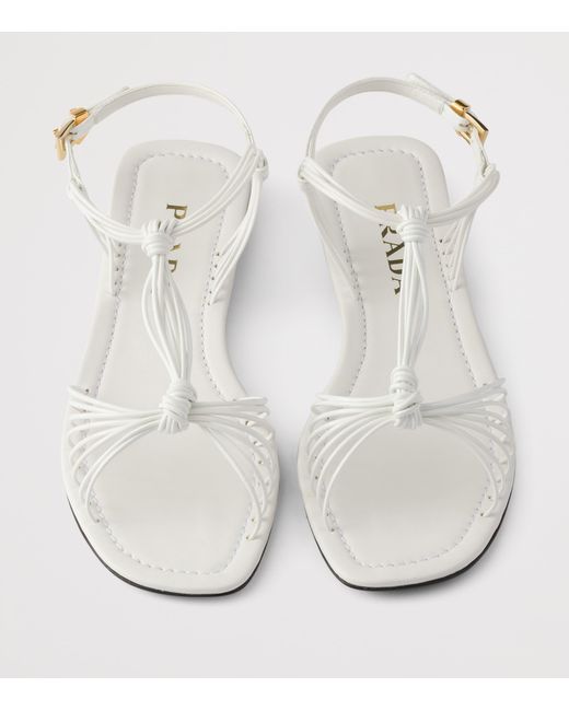 Prada White Patent Leather Sandals