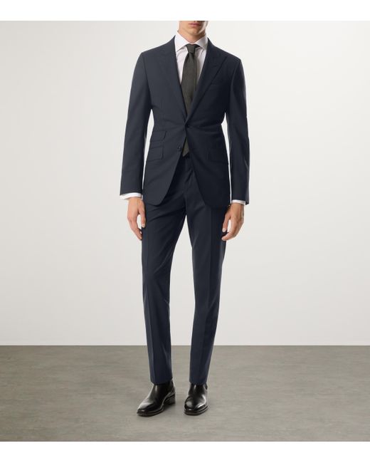 Tom Ford Blue Stretch-Wool O'Connor Single-Breasted Suit for men