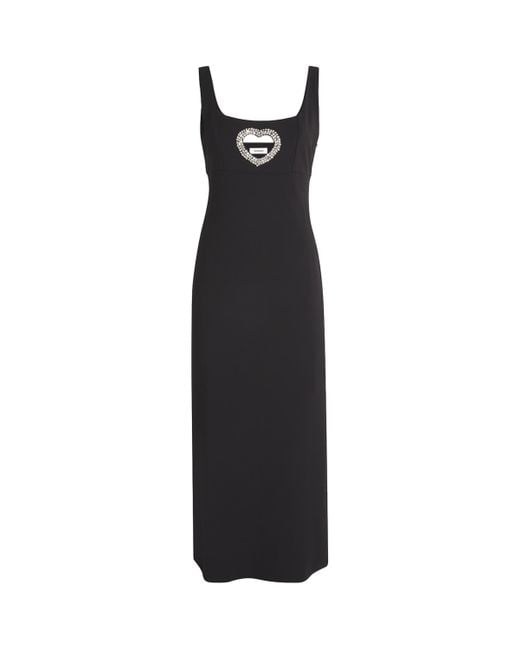 Sandro Embellished Heart Maxi Dress in Black | Lyst UK