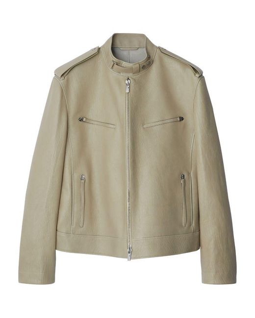 Burberry leather jacket mens hot sale