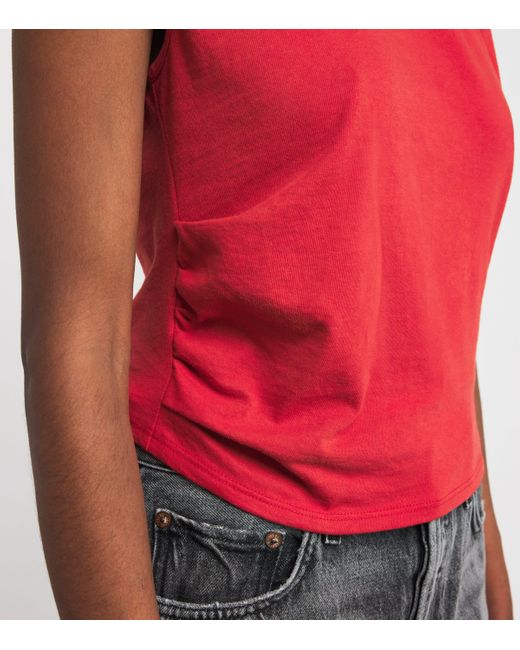 Rag & Bone Red Cotton Cropped Mica Tank Top