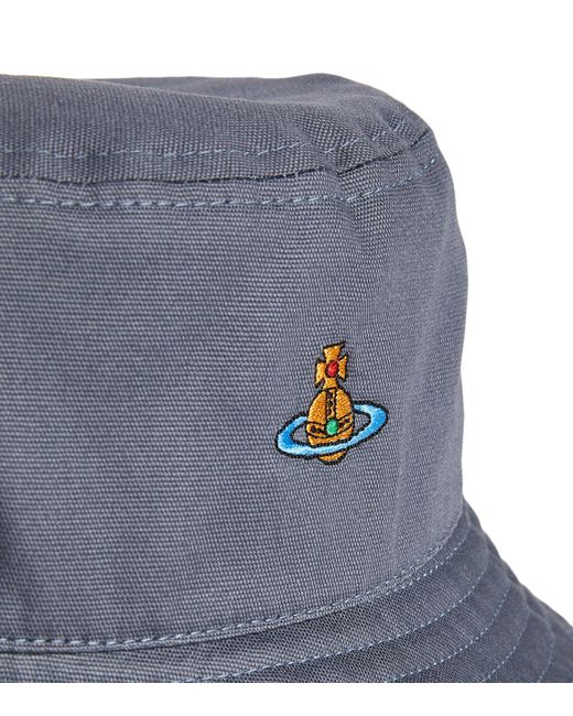 Vivienne Westwood Blue Mini Orb Bucket Hat for men