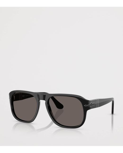 Persol Gray Acetate Jean Rectangle Sunglasses