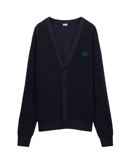 Loewe Blue Wool Anagram Cardigan for men