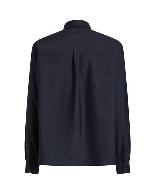 Dolce & Gabbana Blue Virgin Wool Shirt