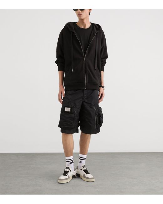 Dolce & Gabbana Black Cotton Logo Patch T-Shirt for men