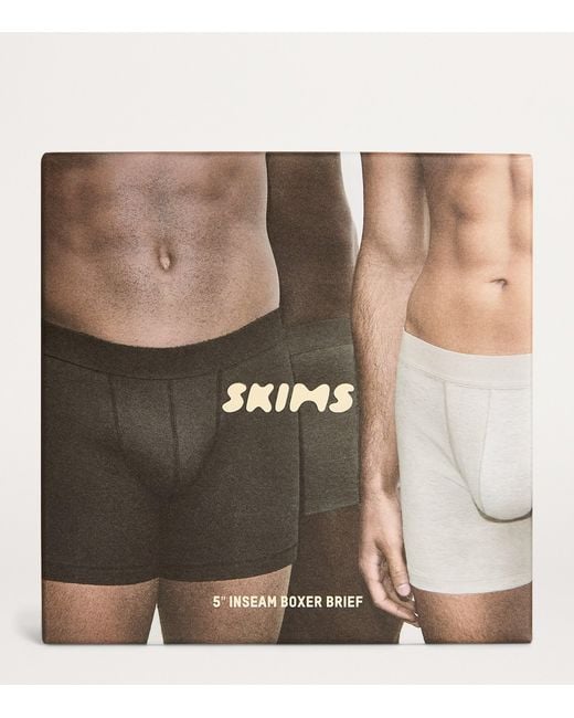 Skims Black Logo Band Boxer Briefs for men