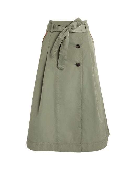 MAX&Co. Green Flared Pleated Midi Skirt