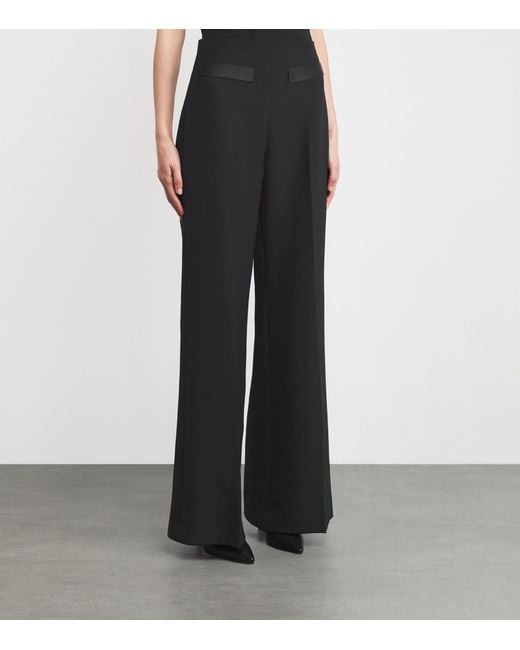Sandro Black High-Rise Wide-Leg Trousers