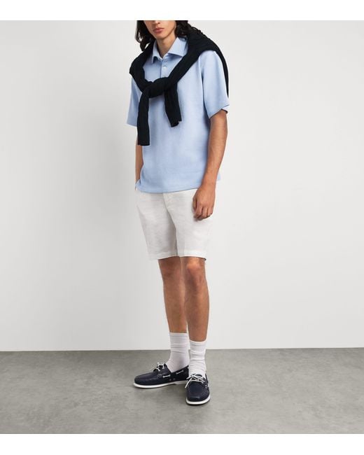 Polo Ralph Lauren Blue Piqué Textured Polo Shirt for men