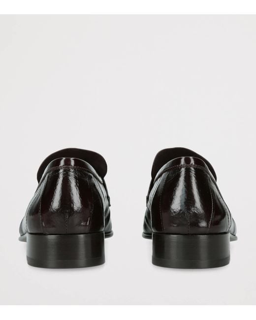 The Row Black Soft Eel Loafers