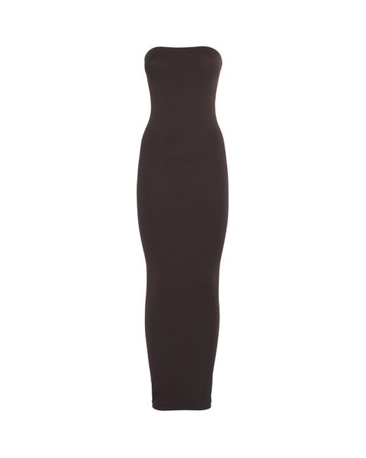 Wolford Brown Strapless Fatal Midi Dress