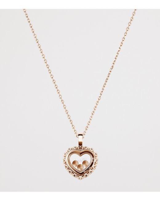 Chopard Metallic And Diamond Happy Diamonds Icons Joaillerie Pendant Necklace
