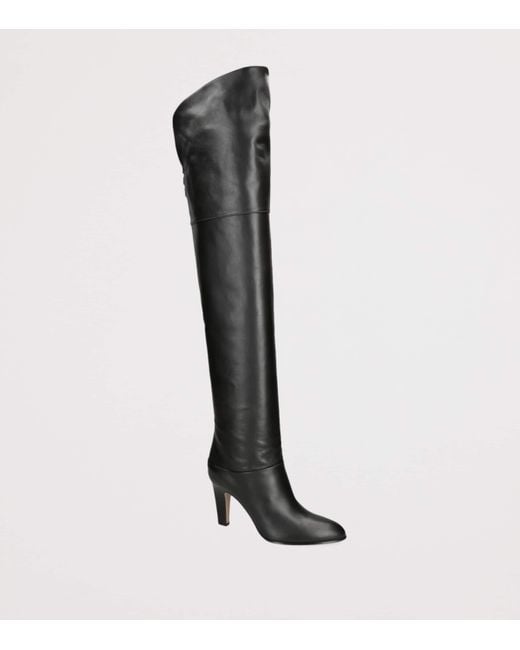 Chloé Black Leather Eve Over-The-Knee Boots 85