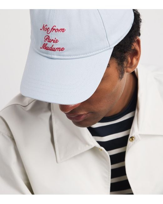 Drole de Monsieur White Cotton La Casquette Baseball Cap for men