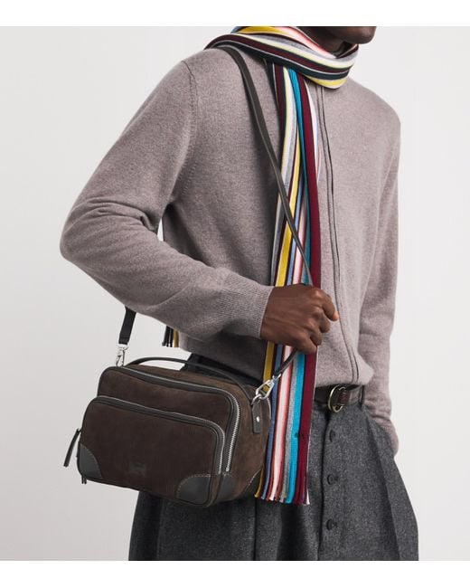 Paul Smith Black Suede Camera Cross-Body Bag for men