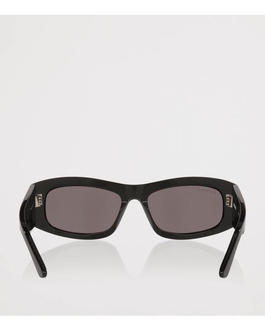 Balenciaga Gray Acetate Bb0395S Rectangular Sunglasses