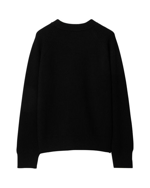Burberry Black Wool Rib-knit Sweater for men