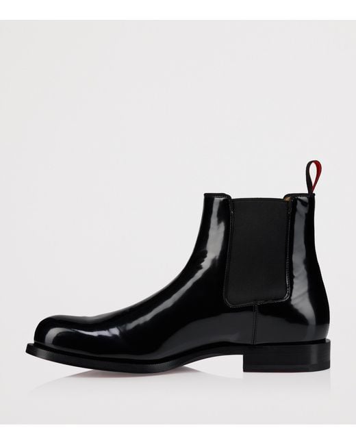 Christian Louboutin Black Choucair Leather Chelsea Boots for men