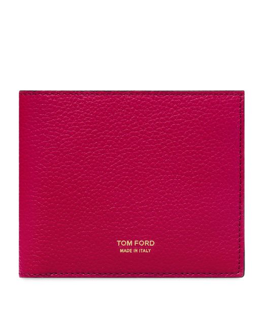 Tom Ford Red Leather T-Line Classic Bifold Wallet for men