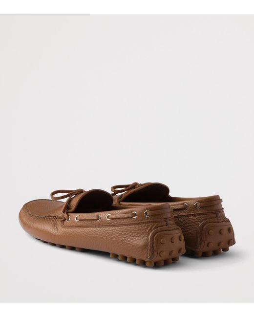 Prada Brown Leather Driving Shoe