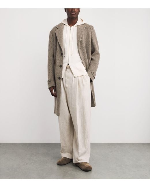 Eleventy White Cashmere Zip-Up Hoodie for men