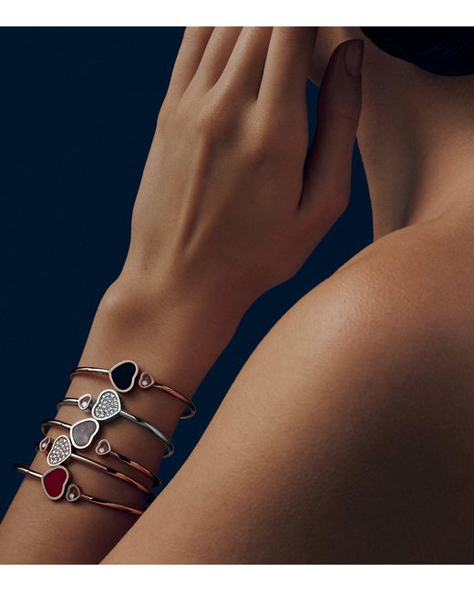 Chopard Metallic And Diamond Happy Hearts Bangle