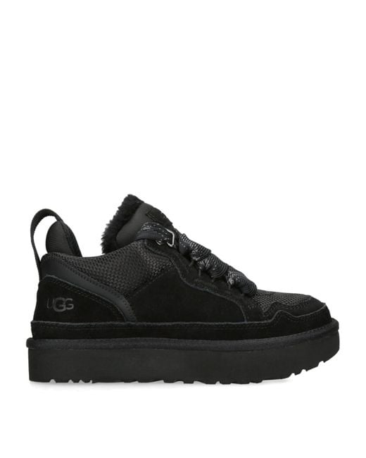 Ugg Black Lowmel Oversized-Tongue Suede Trainers