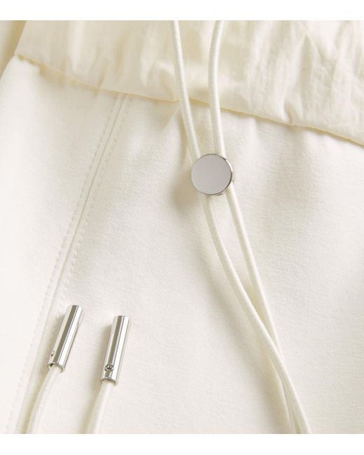 MAX&Co. White Cotton-Blend Jersey And Canvas Midi Skirt