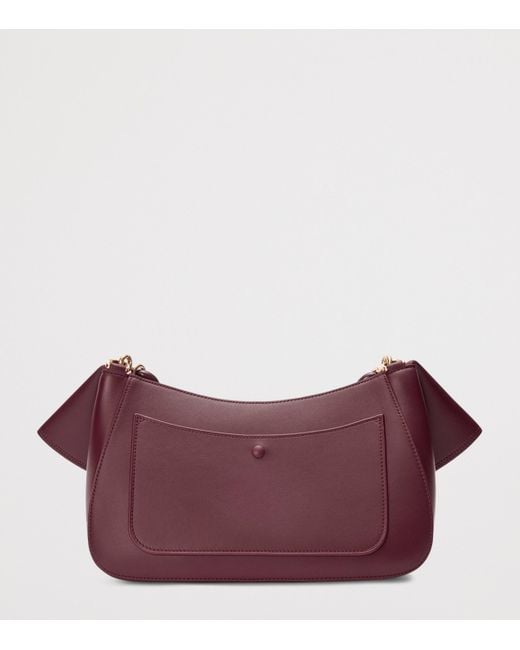 Loewe Purple Medium Leather Ola Shoulder Bag