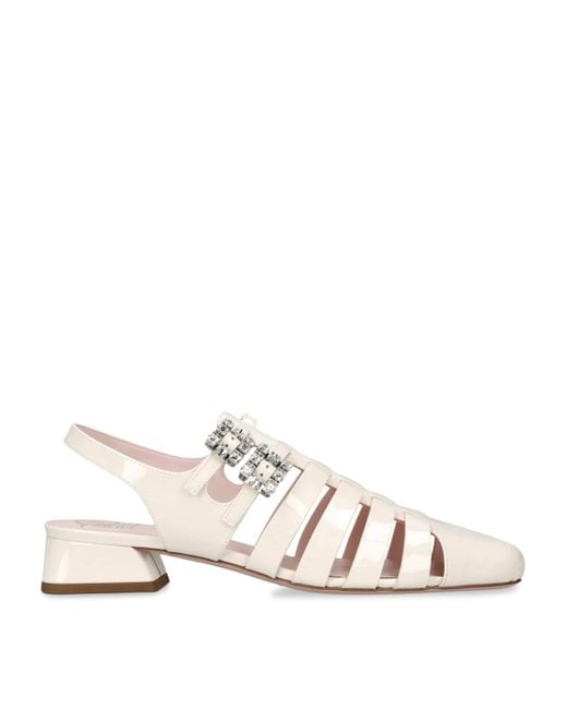 Roger Vivier Natural Leather Mini Très Vivier Sandals 25