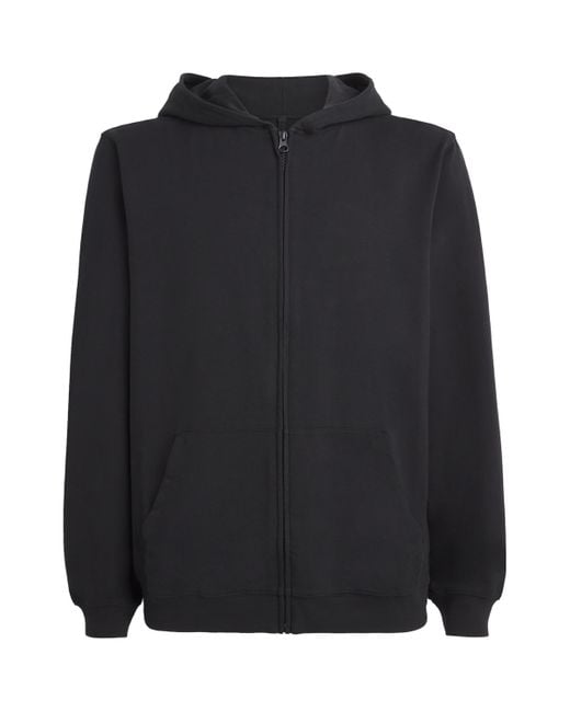 Skims Black Jersey Lounge Zip-Up Hoodie for men