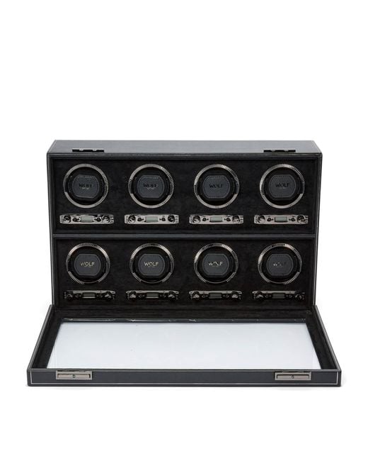 Wolf Black British Racing 8-Piece Watch Winder