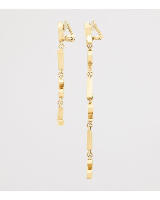 Saint Laurent Metallic Paris Drop Earrings for men