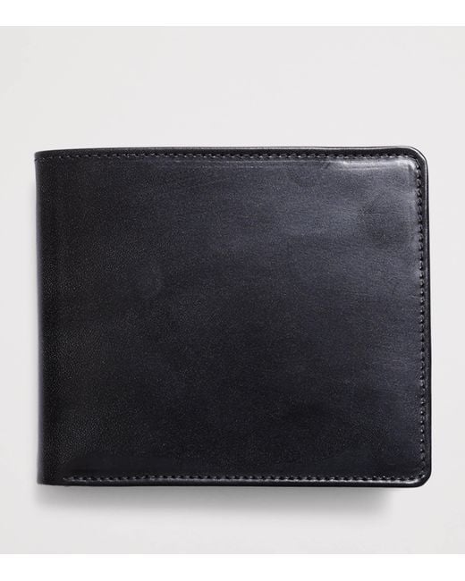 Swaine Black Leather Bifold Wallet for men
