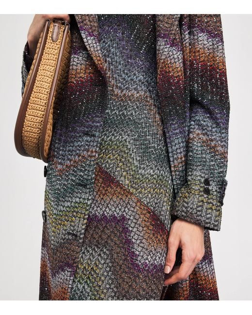 Missoni Gray Sequin Zigzag Maxi Dress