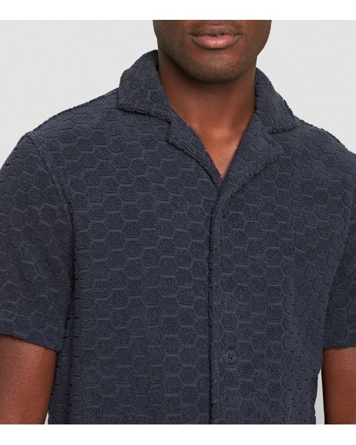 Orlebar Brown Blue Towelling Howell Short-sleeve Shirt for men